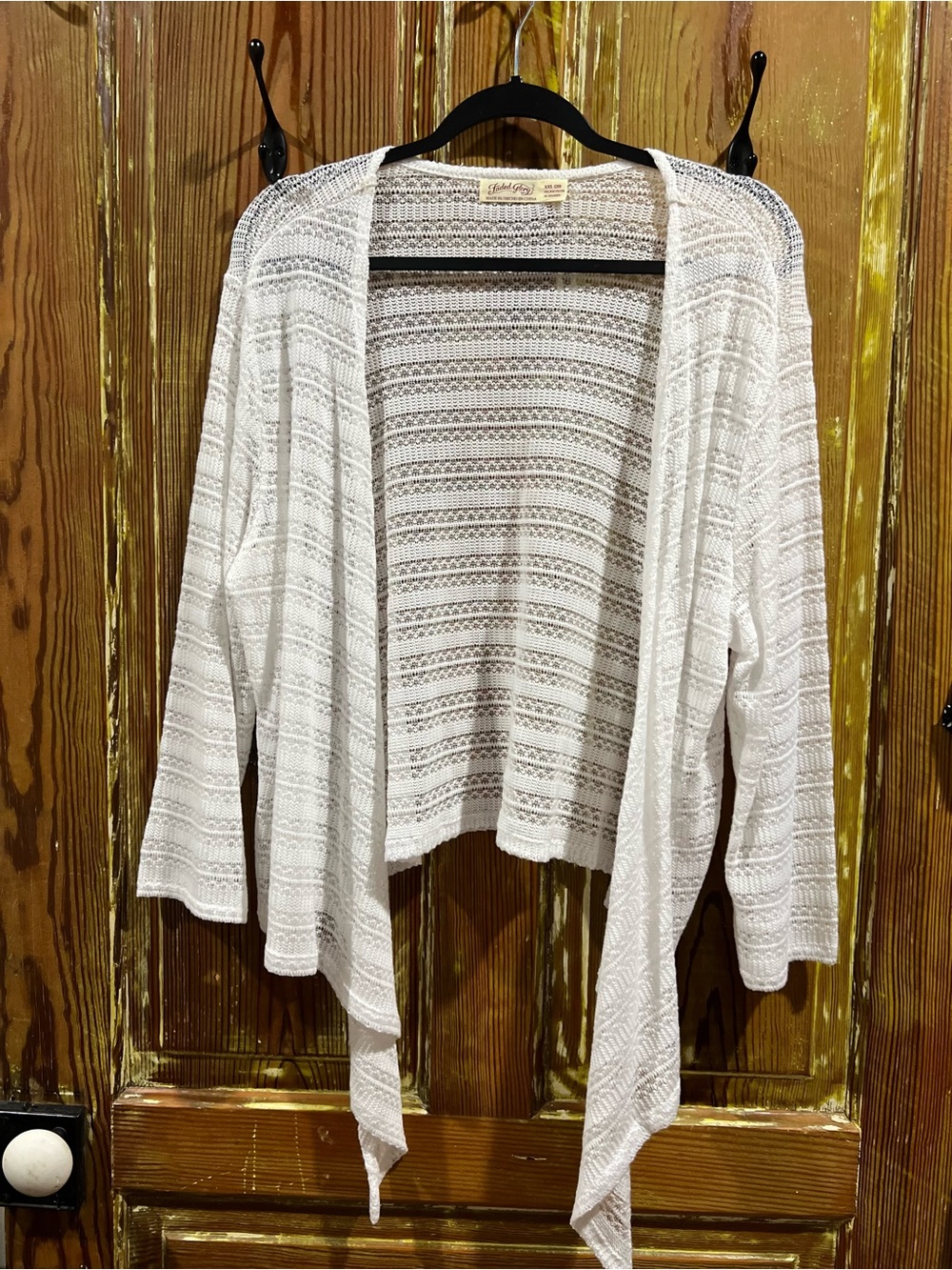 Faded Glory White Open Front Knit Cardigan